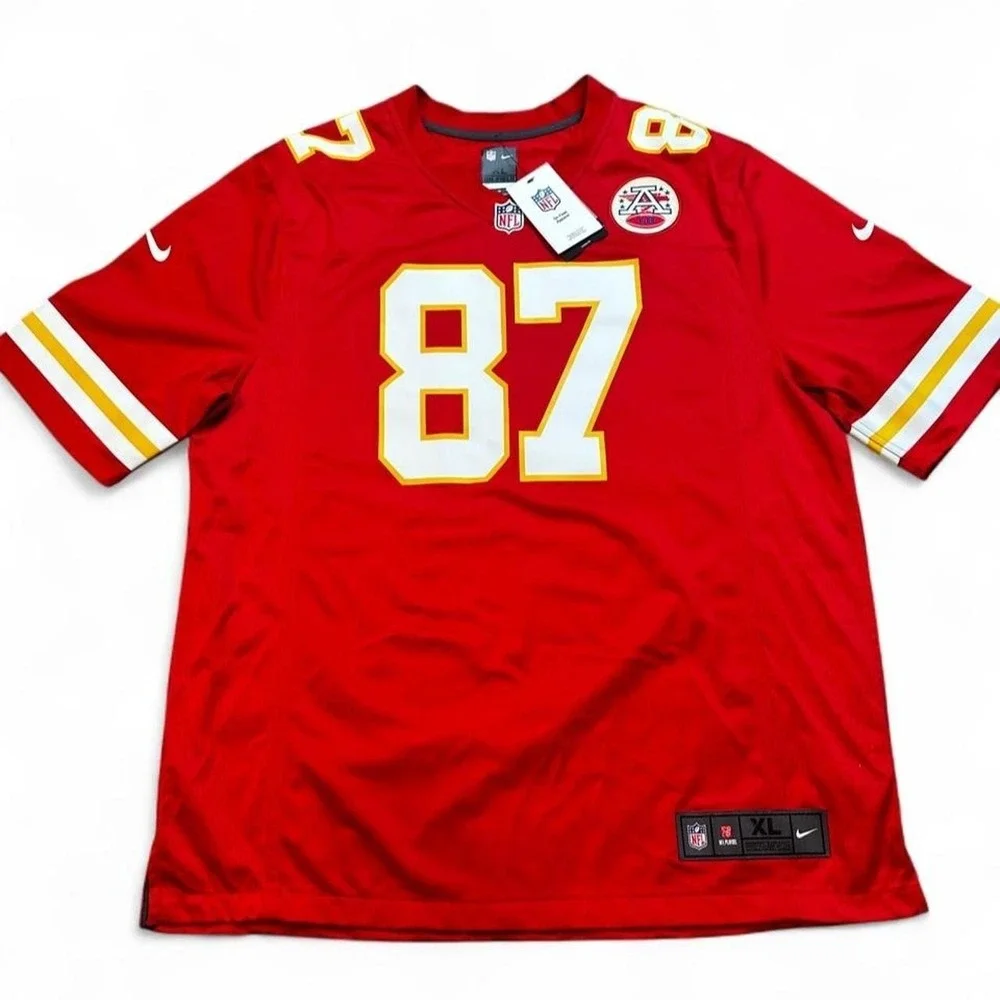Nike Men's Travis Kelce 87 Kansas City Chiefs Red NFL On Field Jersey XL New